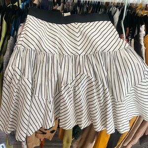 Anthropologie Striped Black And White Skirt
